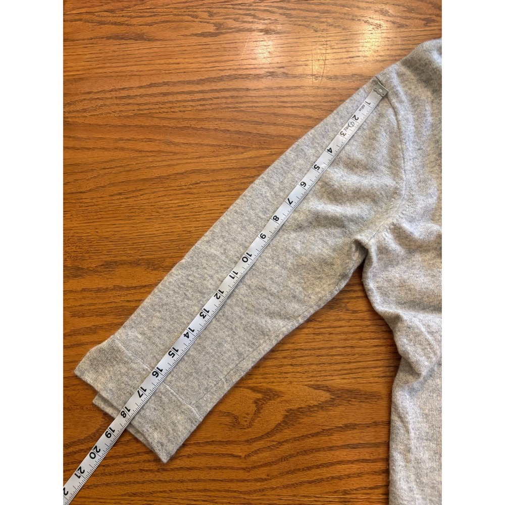 J.Crew Gray Merino Wool Angora Cashmere Blend Cardigan Sweater Jeweled Button L - Picture 8 of 9